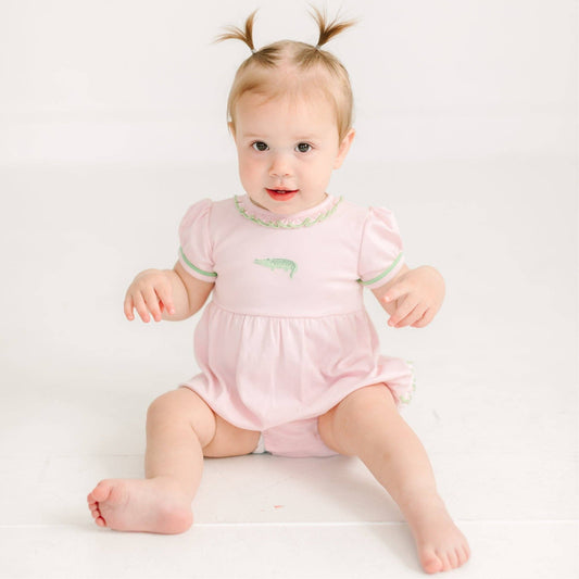 Bayou Baby Ruffle Bubble - Pink Magnolia Baby
