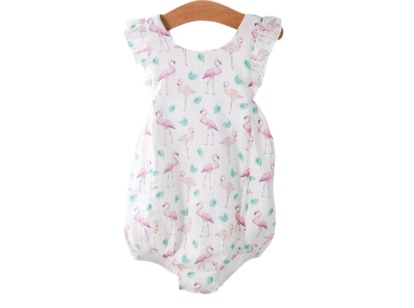 Flamingo Breeze Organic Bubble Romper Nola Tawk