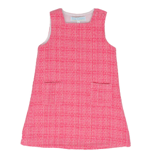 Jillian Hot Pink Tweed Jumper Lowcountry Littlewear