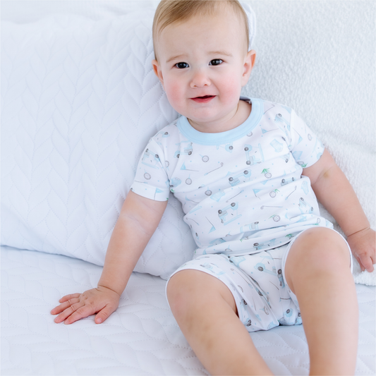Little Golfer Short Pajamas - Light Blue Magnolia Baby