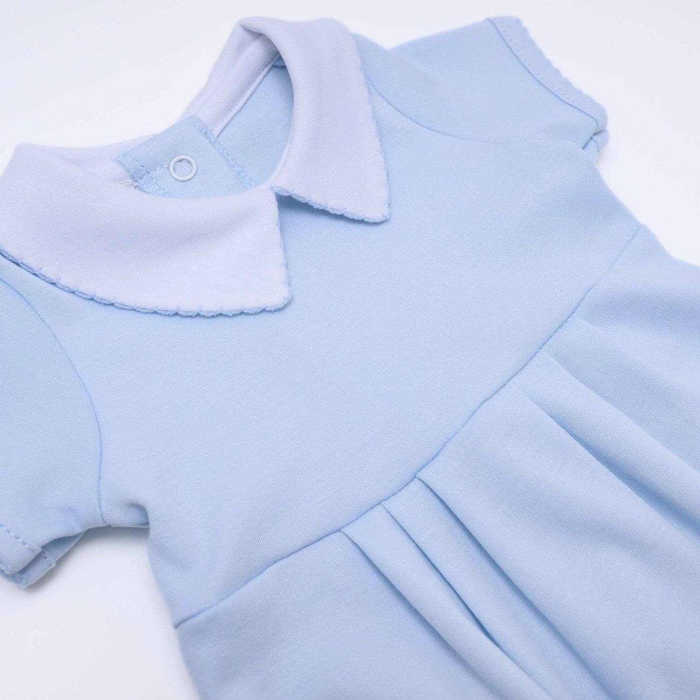 Essentials Solid Collared Bubble - Blue Magnolia Baby