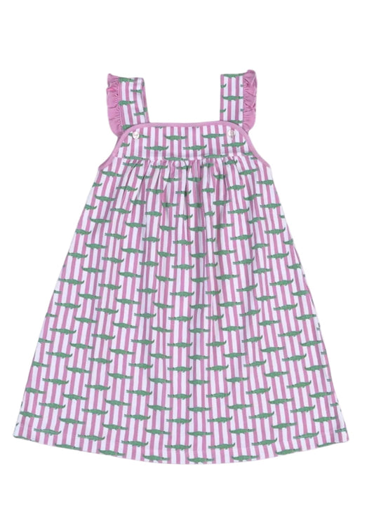 Bayou Stripe Alligator Dress Cypress Row Childrens