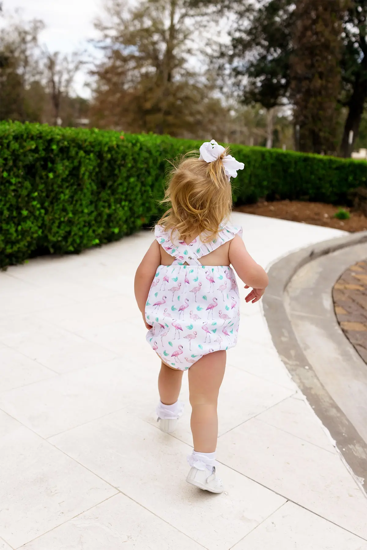 Flamingo Breeze Organic Bubble Romper Nola Tawk