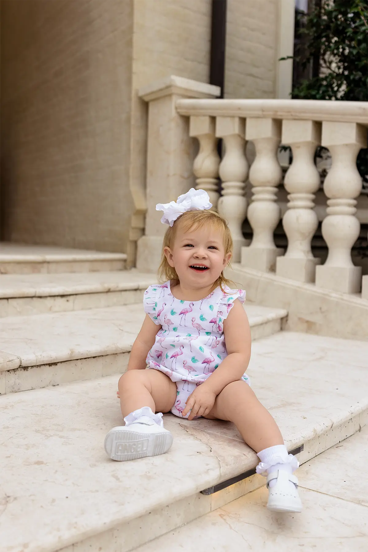 Flamingo Breeze Organic Bubble Romper Nola Tawk