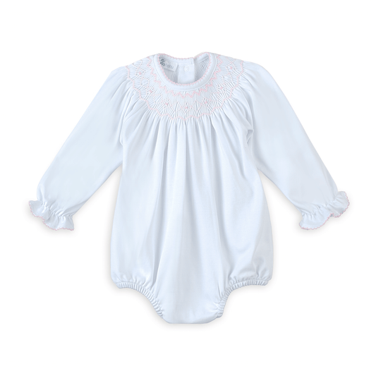 Lizzie's Classics Bishop Long Sleeve Bubble - Pink Magnolia Baby