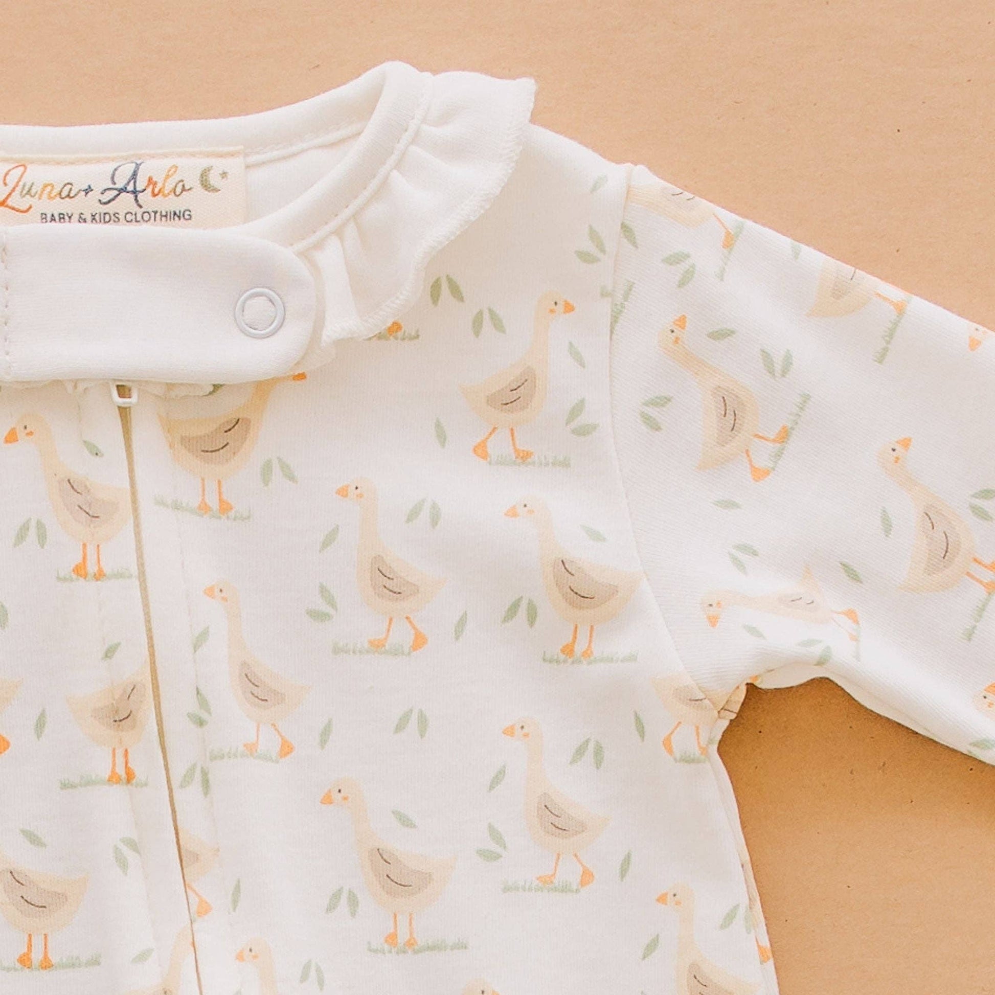 Goose Tales Ruffle Zip Footie Lowcountry Littlewear