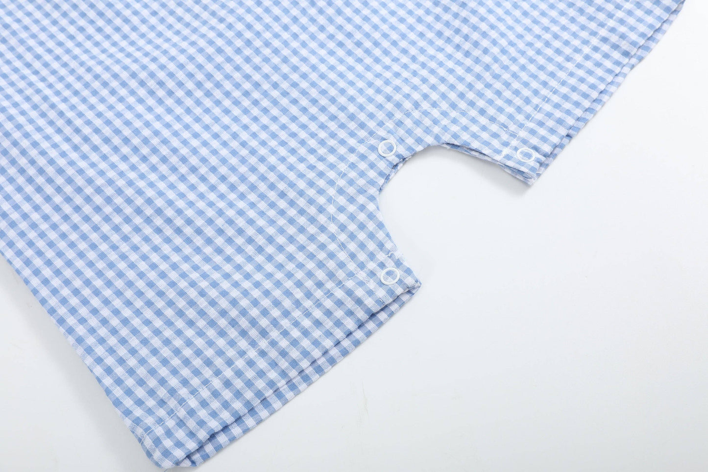 Blue Gingham Crawfish Smocked Shortalls Lowcountry Littlewear