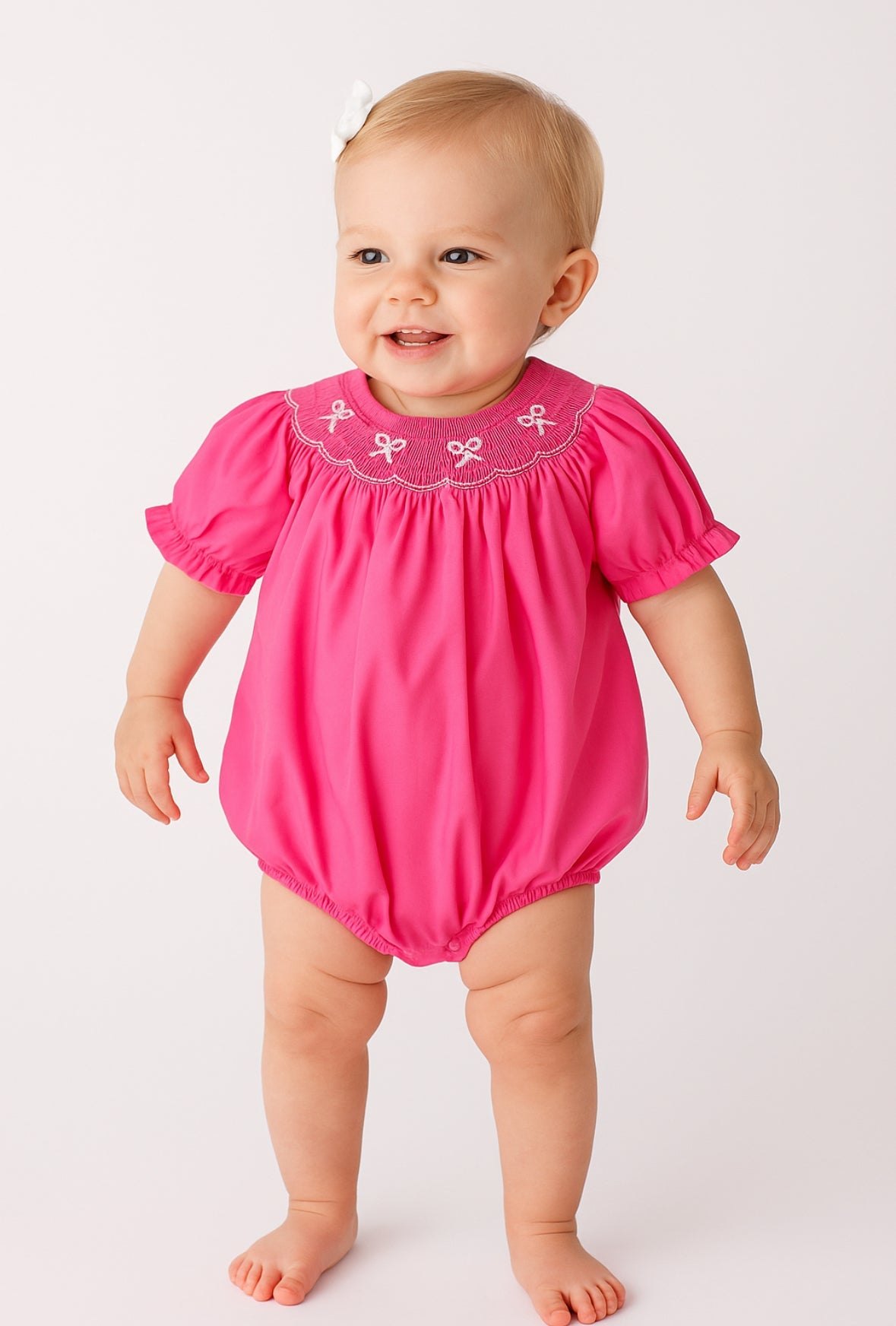 Hot Pink Bow Bubble Lowcountry Littlewear