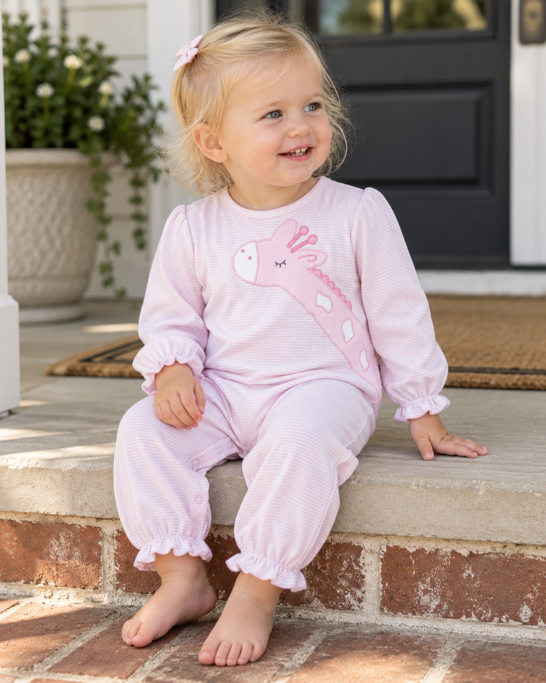 Giraffe Stripe Longall- Pink Petit Ami & Zubels
