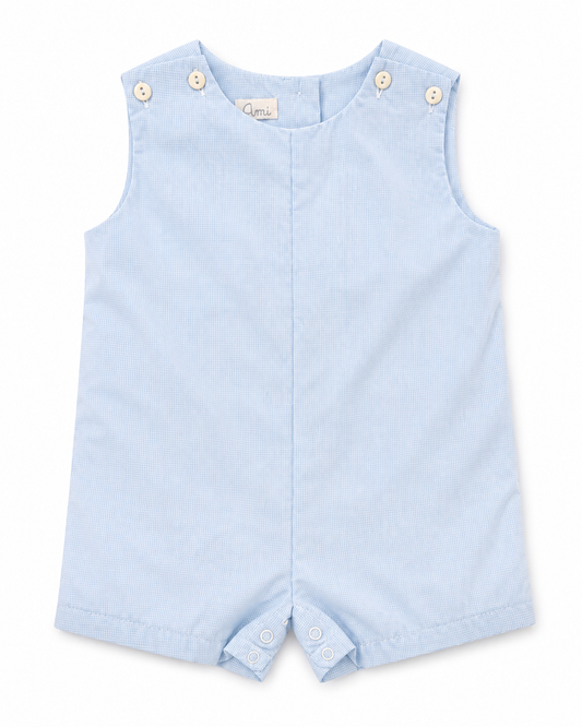 Blue Gingham Romper Petit Ami & Zubels