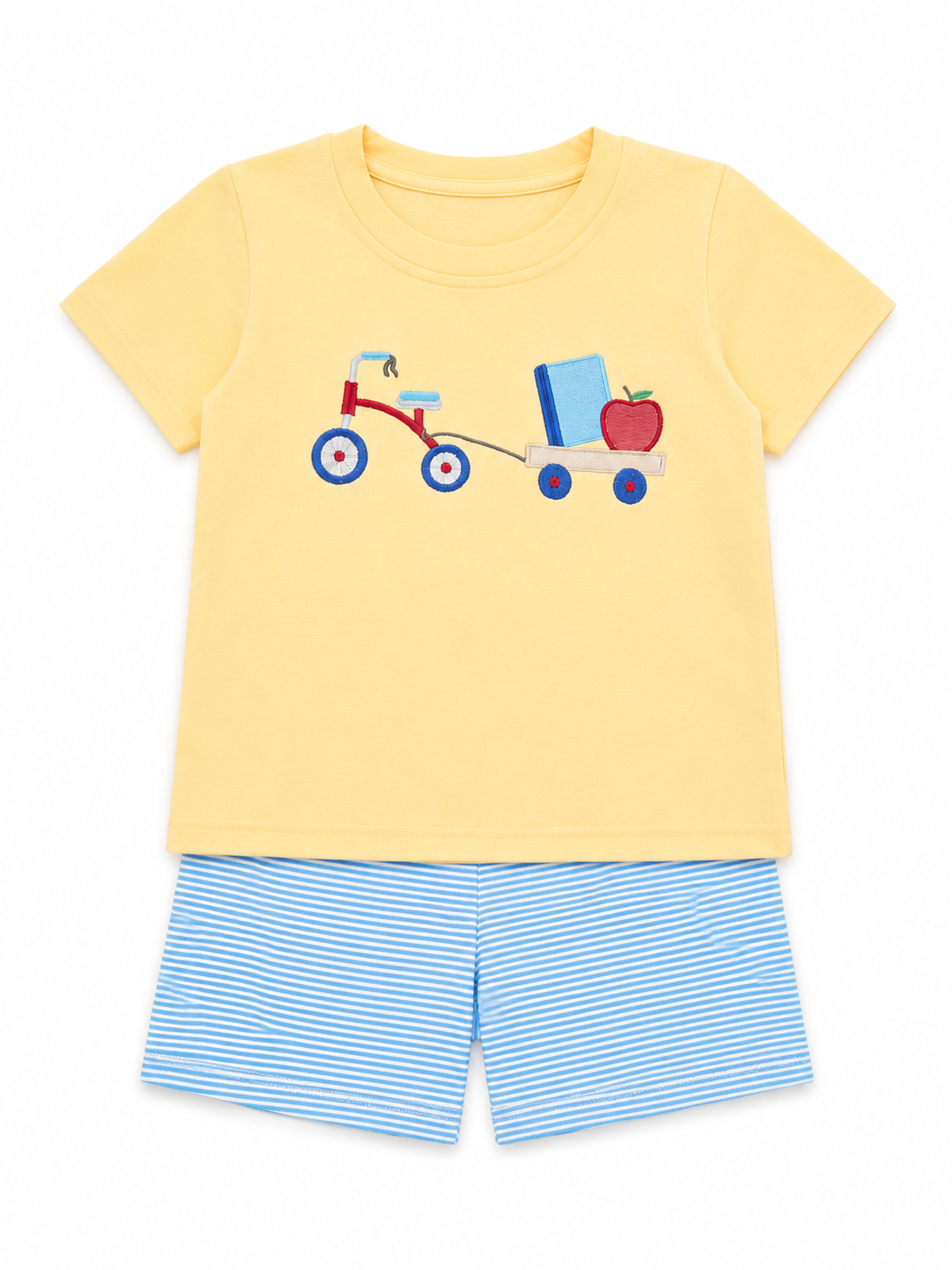 School Ride Embroidered Stripe Outfit Marie Nicole Clothing