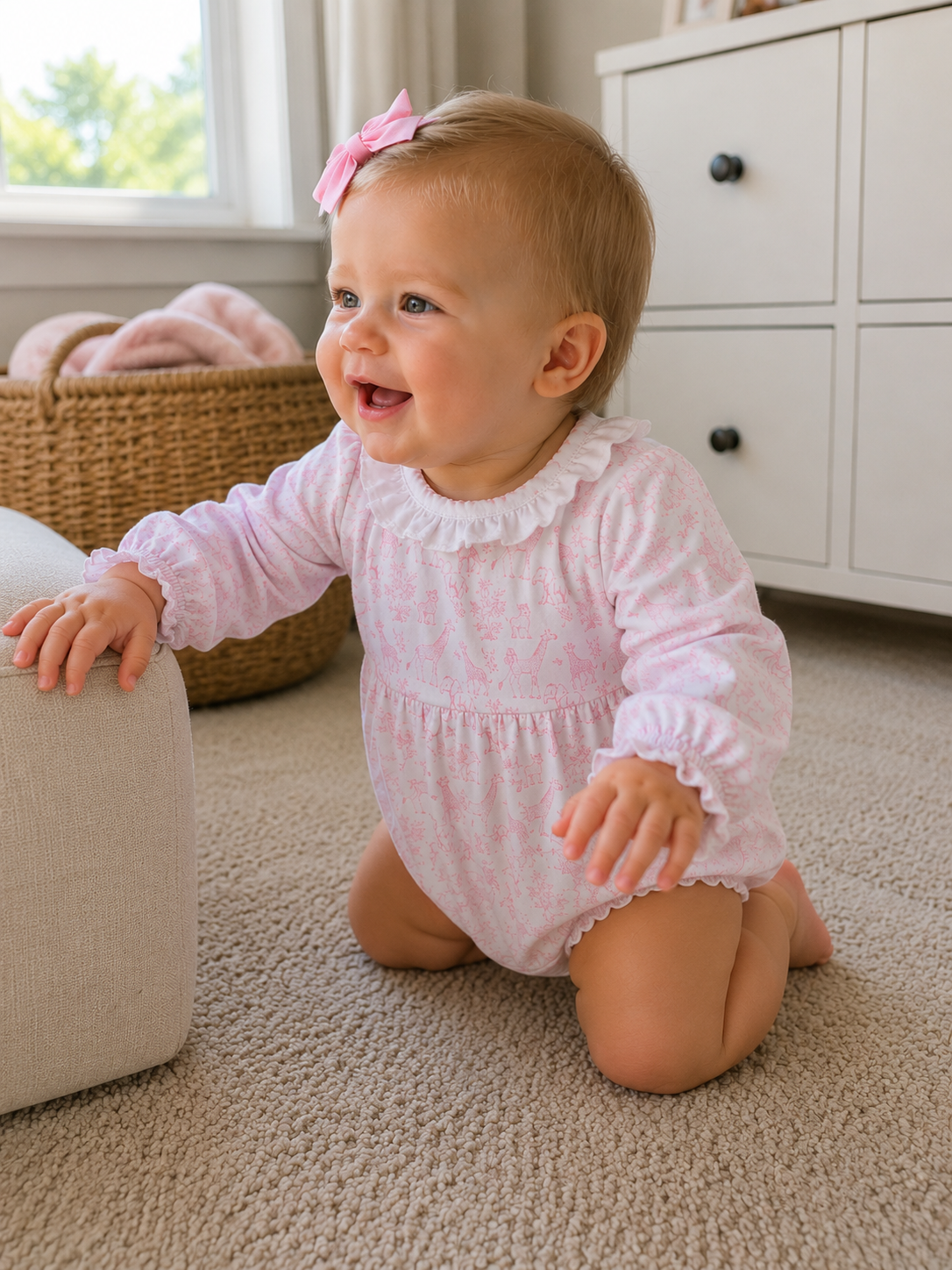 Pink Baby Safari Bubble Lowcountry Littlewear