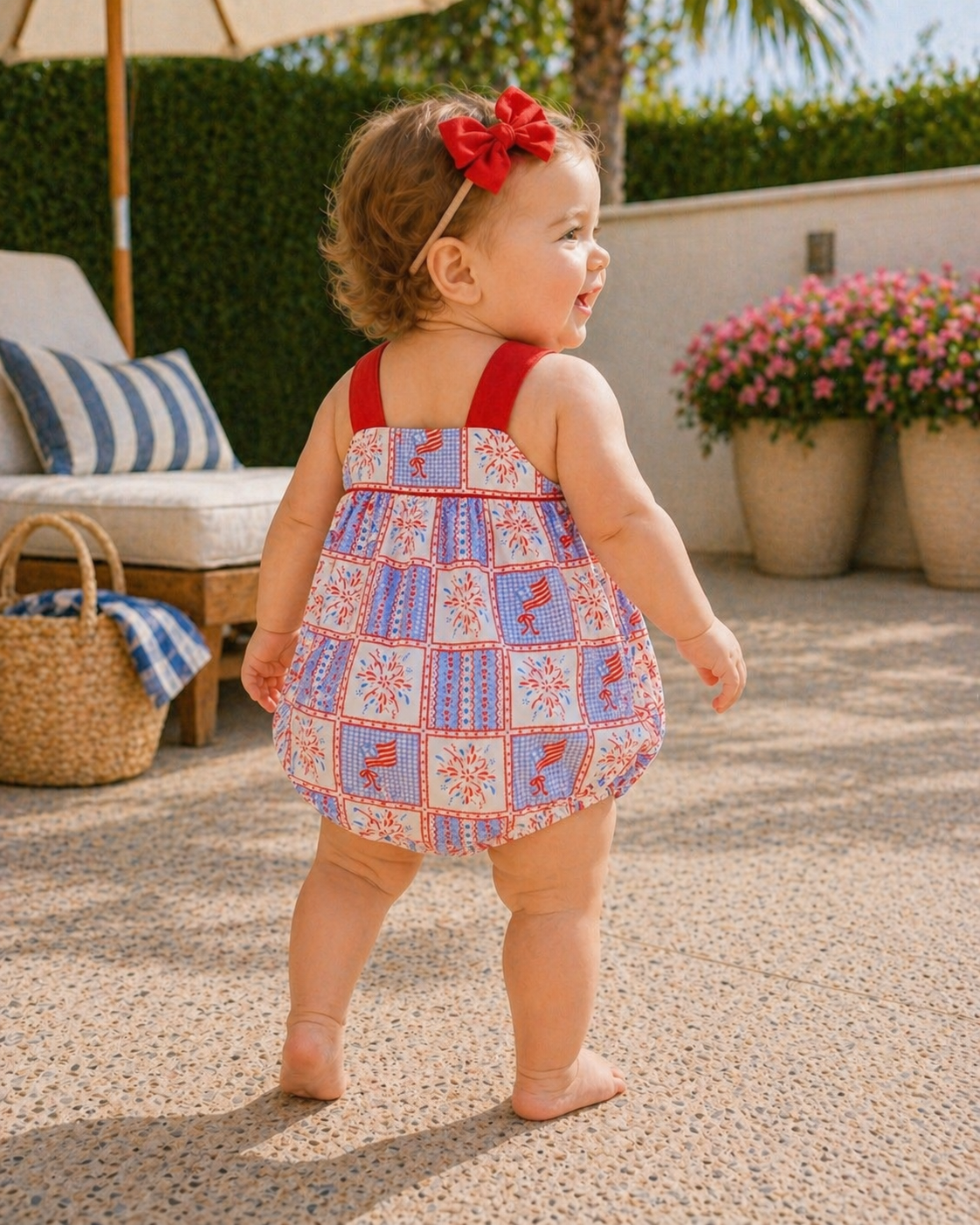 Patriotic Patchwork Silas Sunsuit Cypress Row Childrens