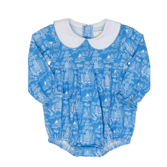 Willow Blue Toile Bubble Lowcountry Littlewear