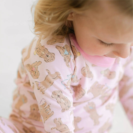 Blush Harvey Retriever Dreams Pajamas Magnolia Baby