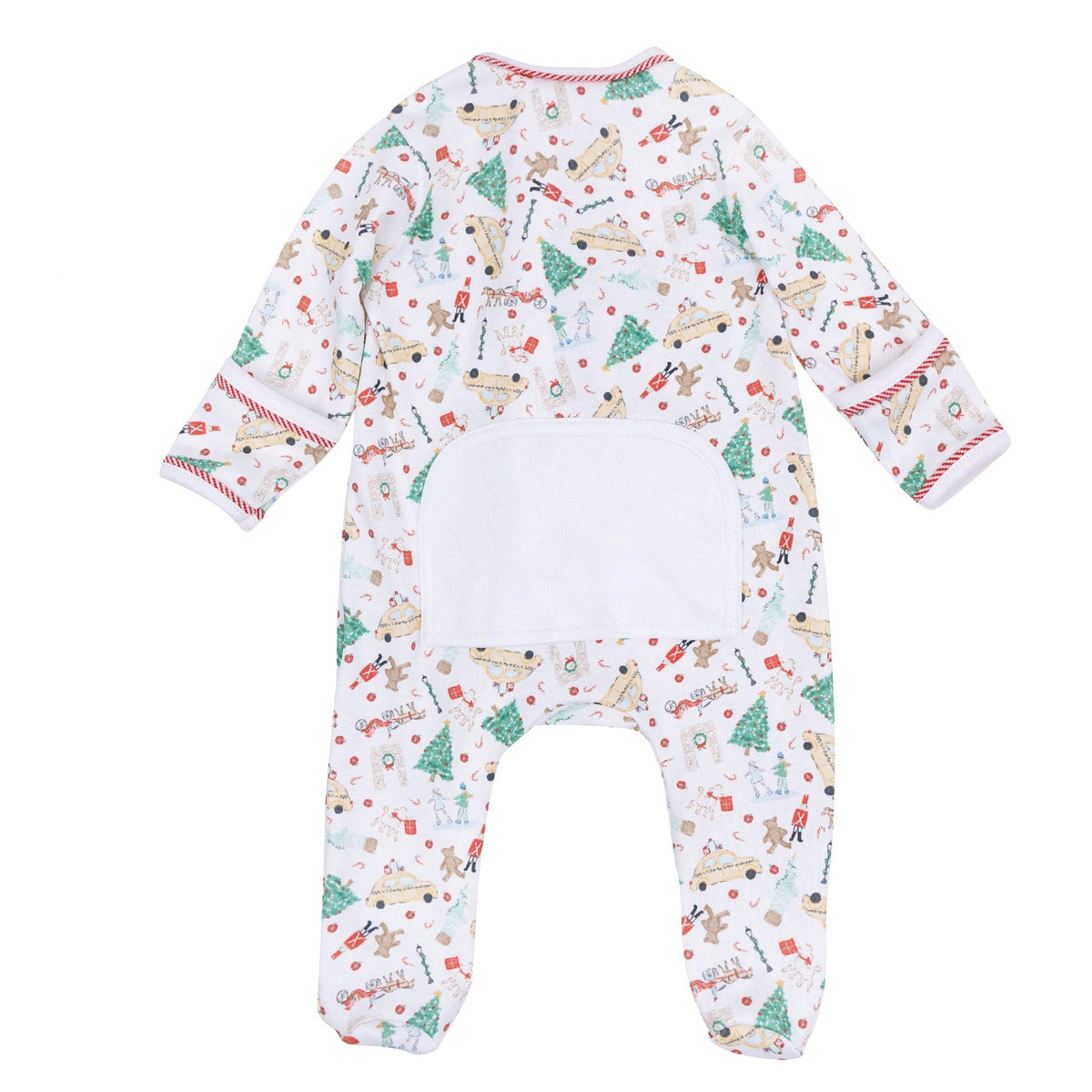 Christmas in the City Print Zip Footie Magnolia Baby