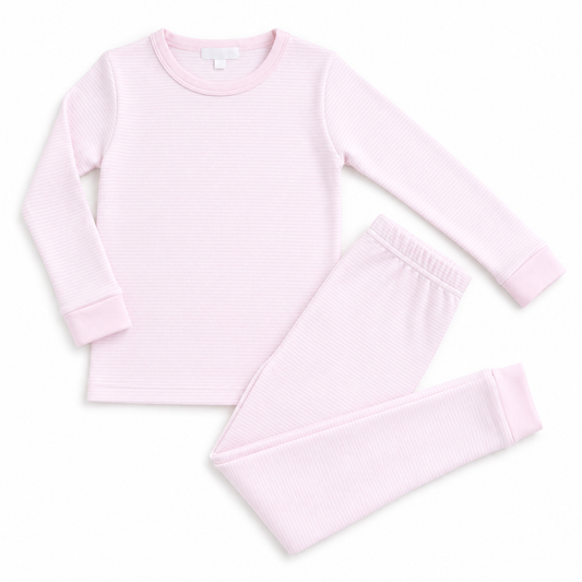 Mini Stripes Long Pajamas - Pink Magnolia Baby