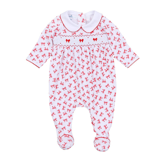 Scarlett Bows Smocked Footie Magnolia Baby