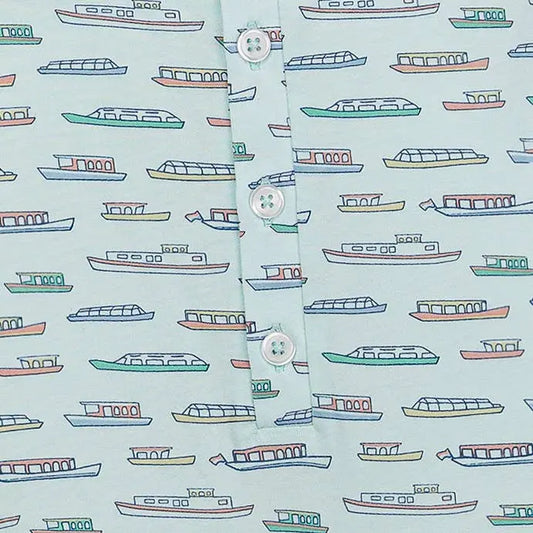 Harbor Days Henley Romper Feather Baby