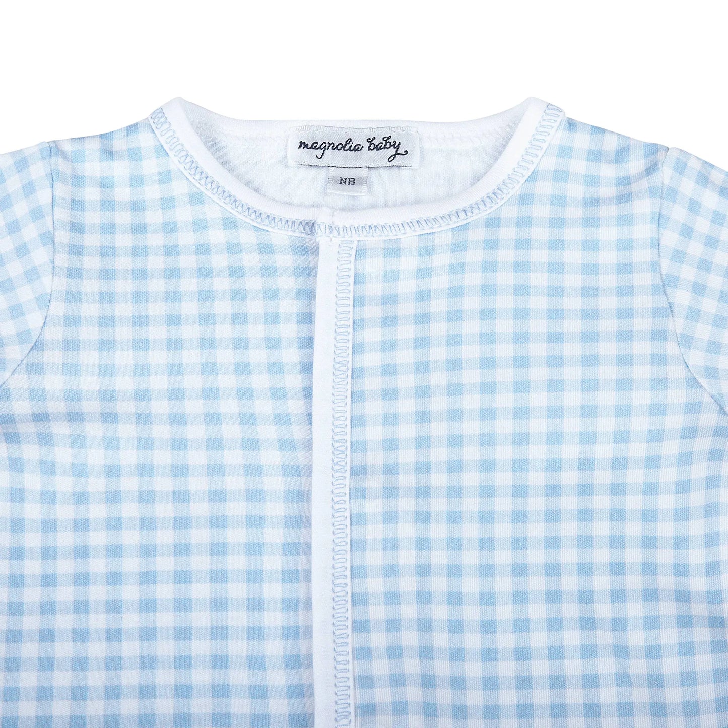 Blue Mini Checks Footie Magnolia Baby