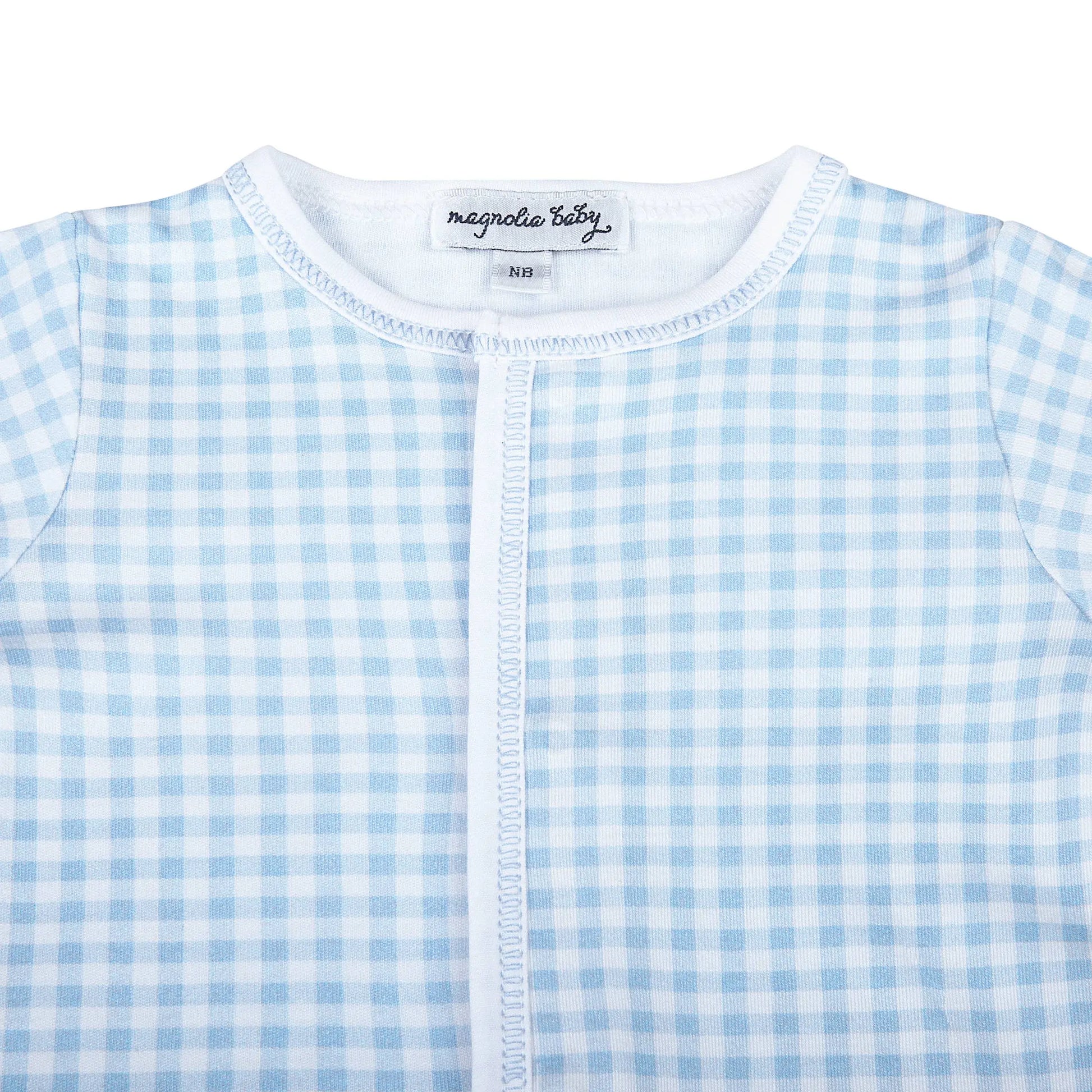 Blue Mini Checks Footie Magnolia Baby
