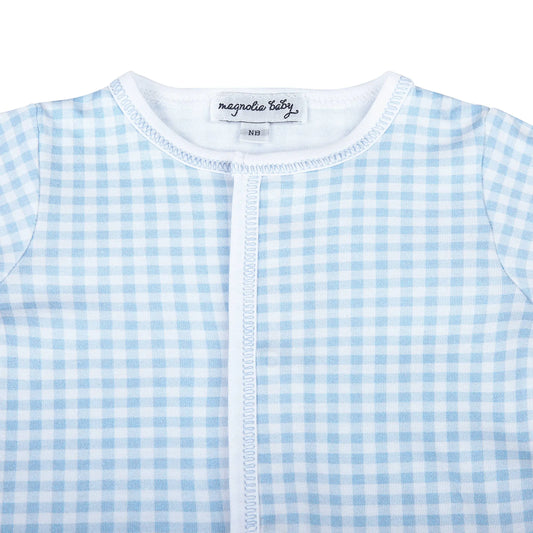 Blue Mini Checks Footie Magnolia Baby