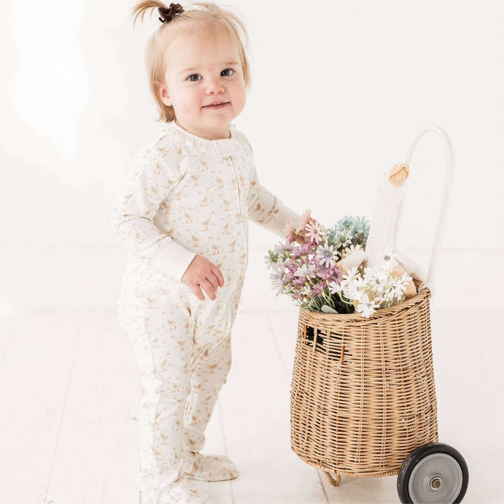 Goose Tales Ruffle Zip Footie Lowcountry Littlewear