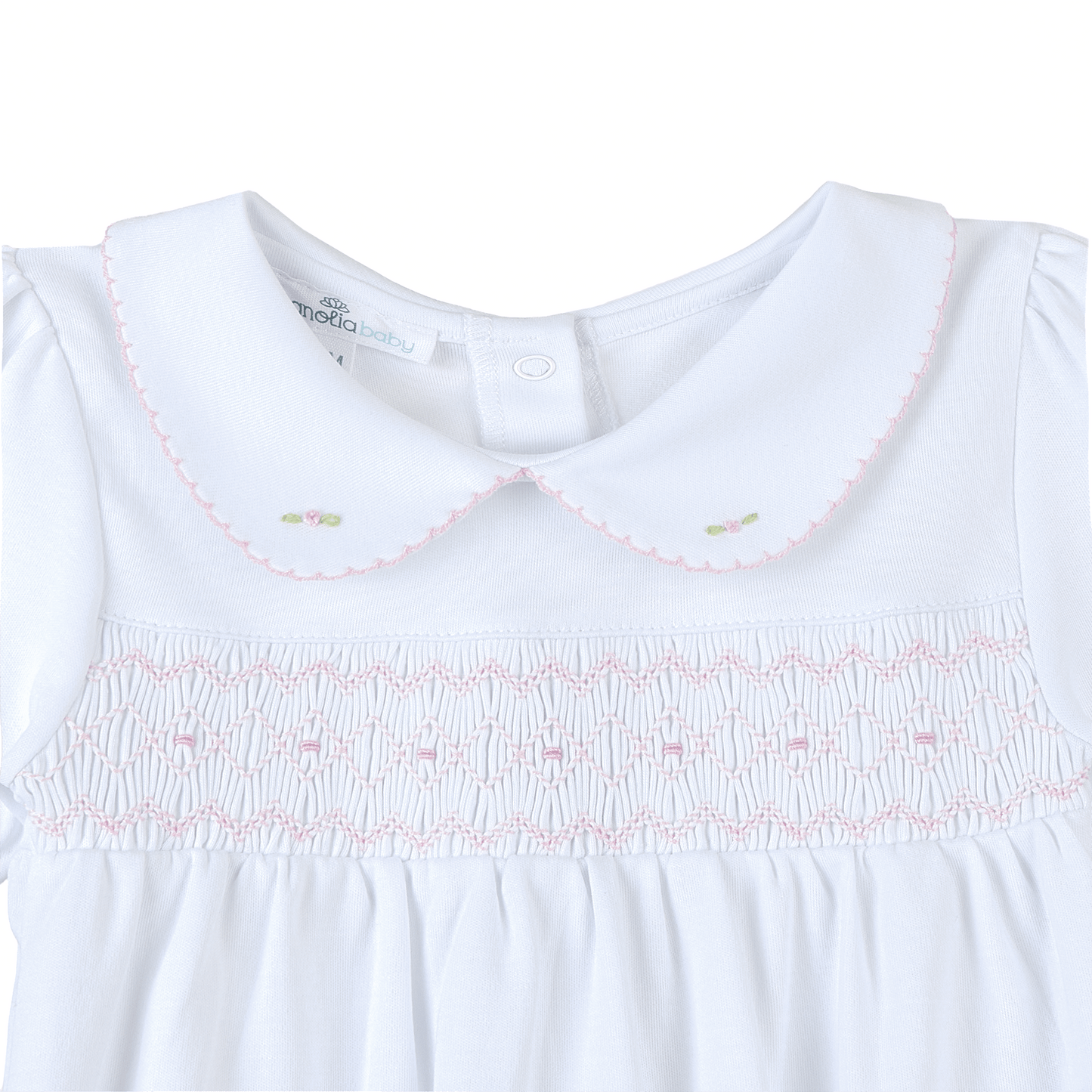 Lizzie's Classics Smocked Footie - Pink Magnolia Baby