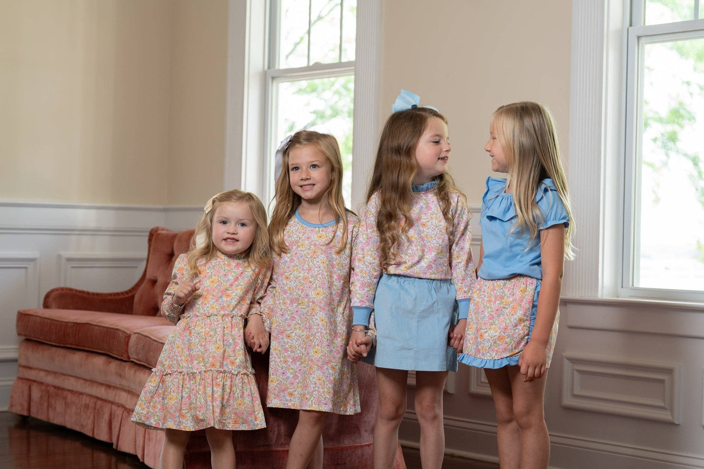 Mary Chase Watercolor Wildflower LS Dress The Oaks Apparel Company