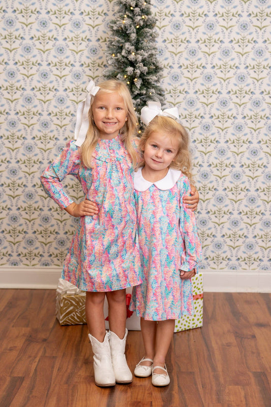 Presley Kait Whimsical Tree Long Sleeve Dress The Oaks Apparel Company