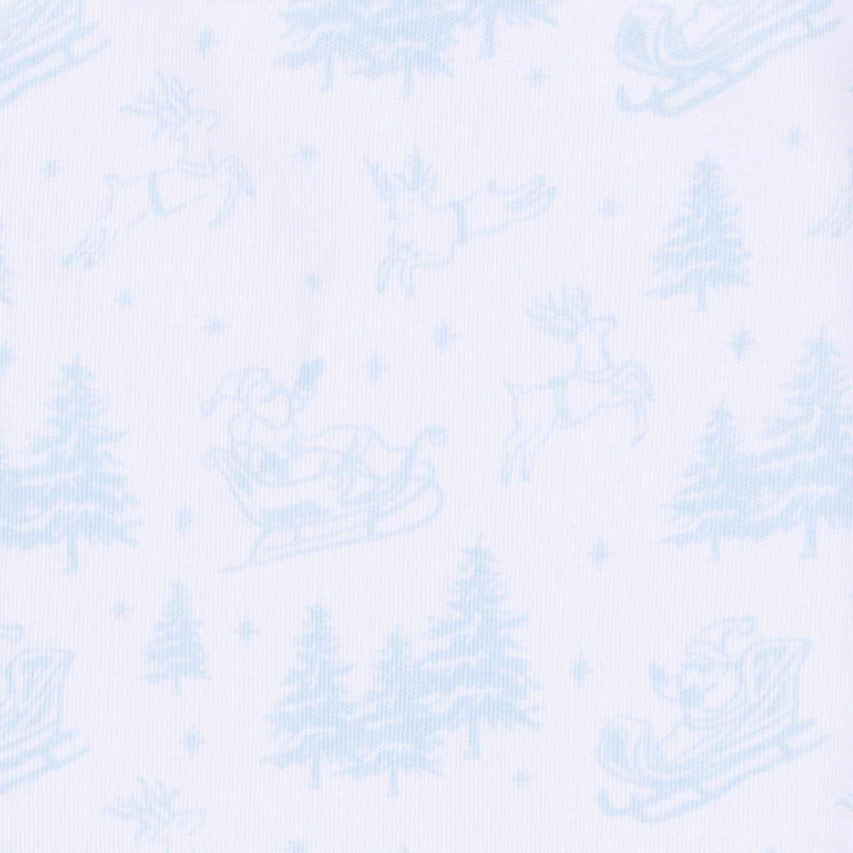 Holiday Toile Long Pajamas - Light Blue Magnolia Baby
