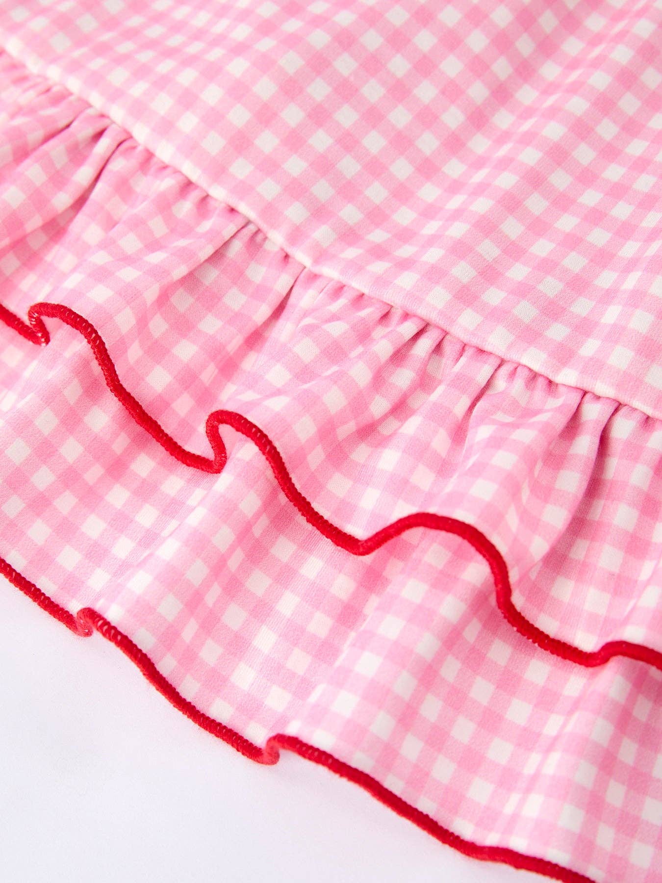 4th of July Plaid Girls Dress Bow Ruffle Rylee Faith Designs