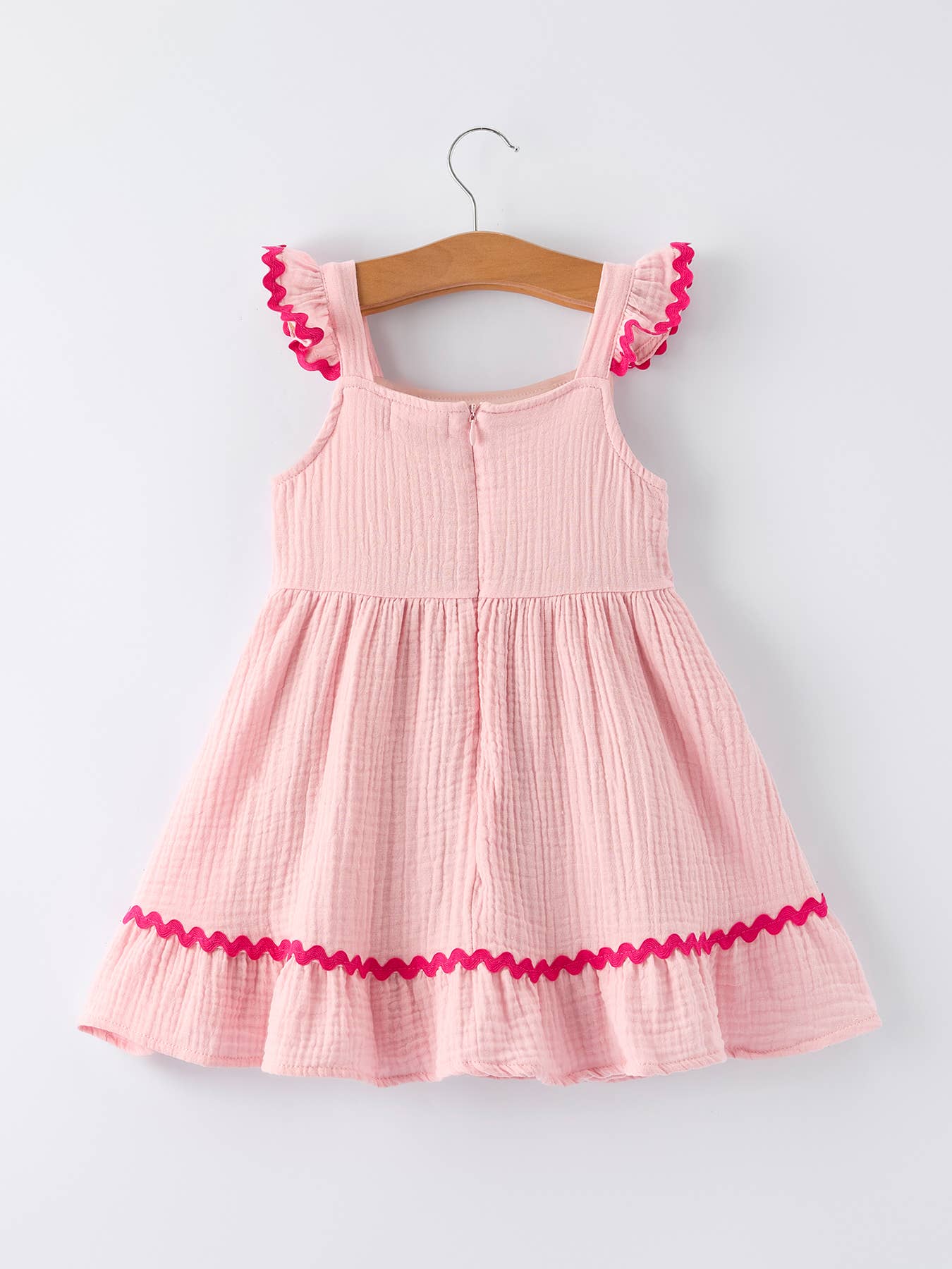 Summer Pink Girls Ruffle Trim Dress Rylee Faith Designs