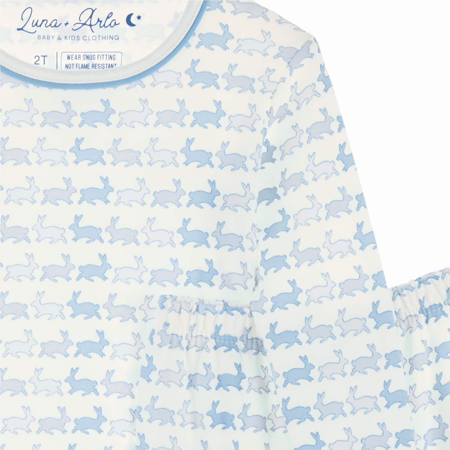 Bunny Hop Long Pajamas - Sky