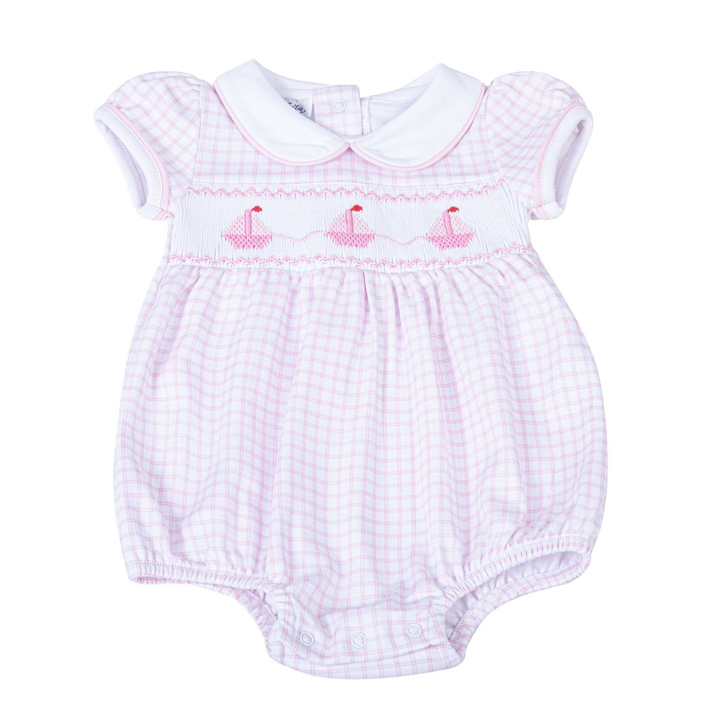 Ahoy Baby Classics Smocked Bubble - Pink Magnolia Baby