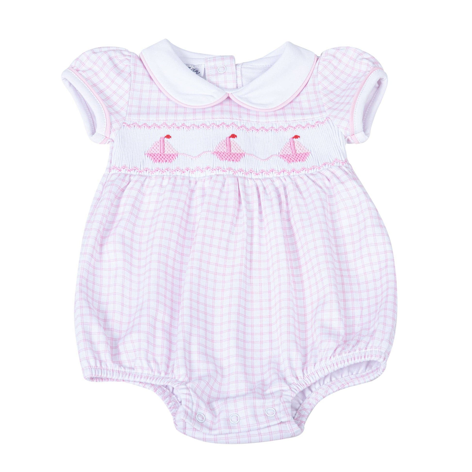 Ahoy Baby Classics Smocked Bubble - Pink Magnolia Baby
