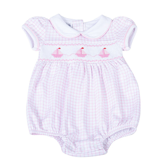 Ahoy Baby Classics Smocked Bubble - Pink Magnolia Baby