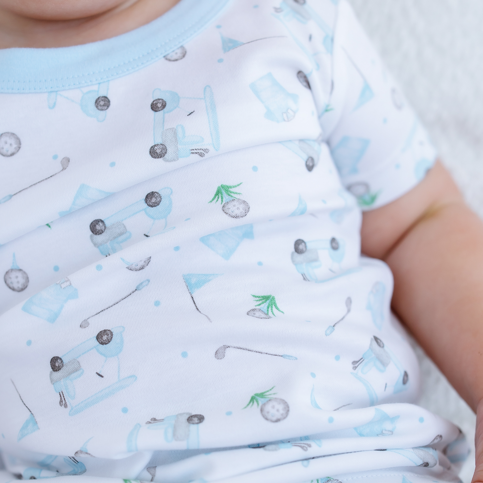 Little Golfer Short Pajamas - Light Blue Magnolia Baby
