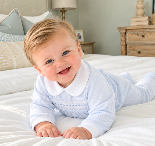 Benjamin Smocked Footie Magnolia Baby