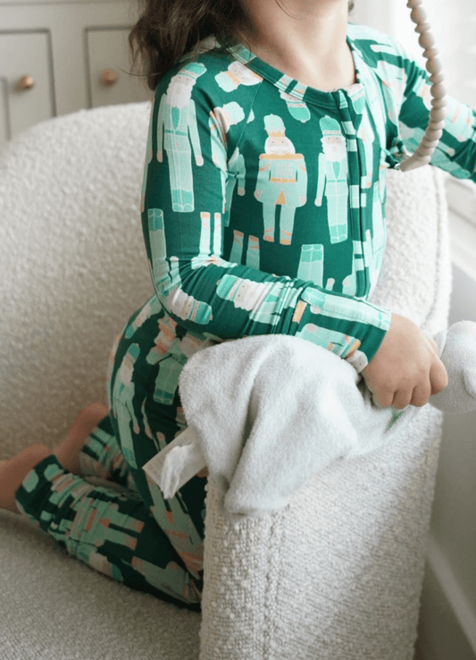 Green Nutcrackers Zip Romper PB & Grape