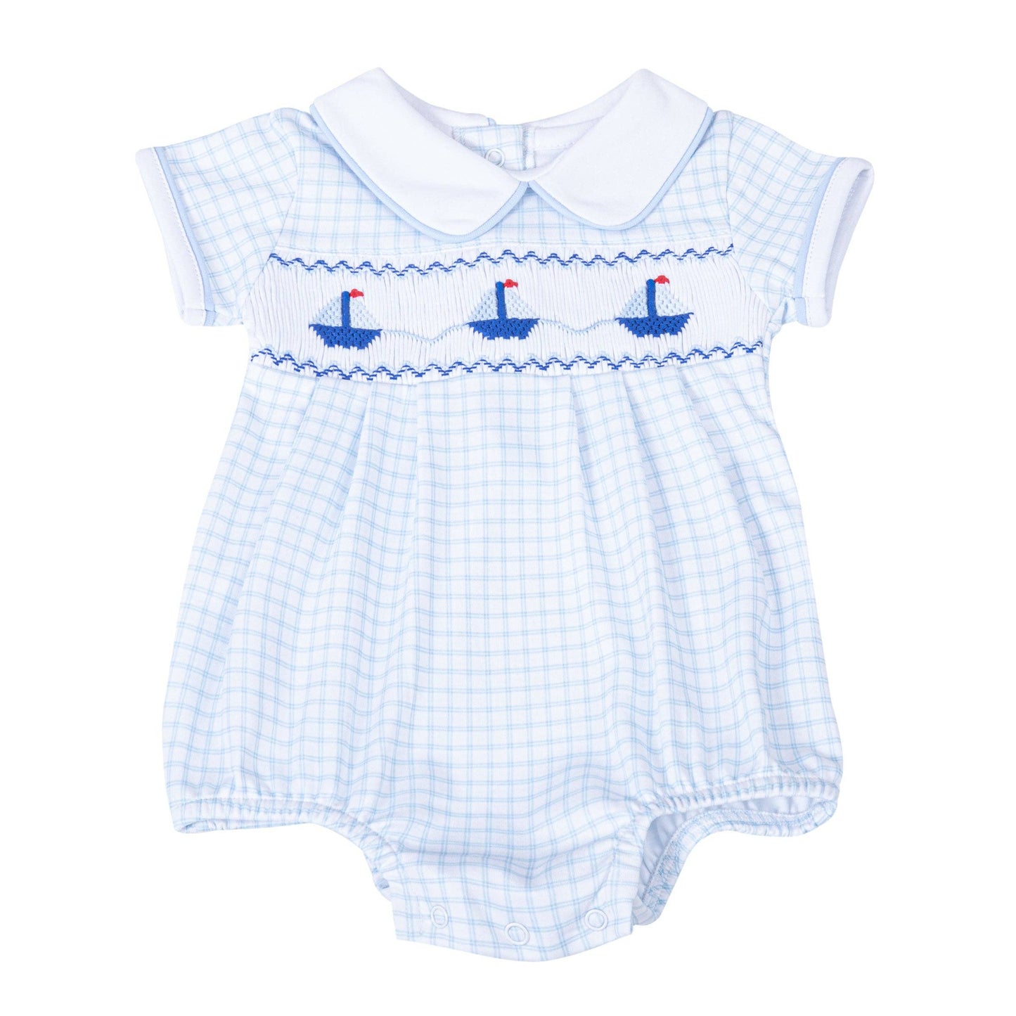 Ahoy Baby Classics Smocked Bubble - Light Blue Magnolia Baby