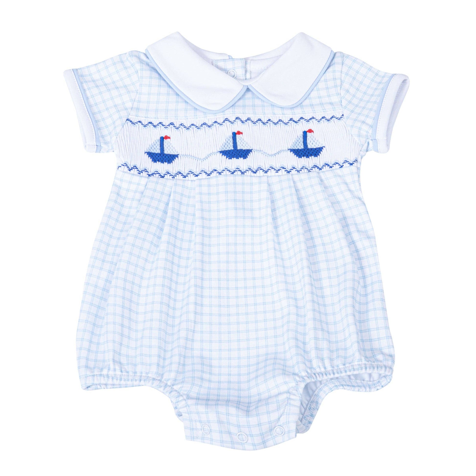 Ahoy Baby Classics Smocked Bubble - Light Blue Magnolia Baby