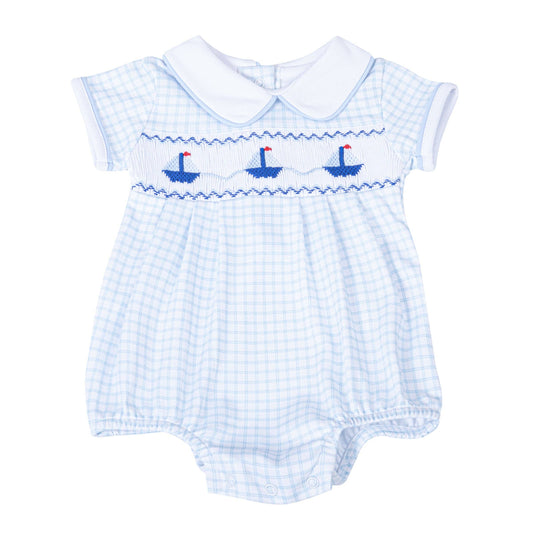 Ahoy Baby Classics Smocked Bubble - Light Blue Magnolia Baby