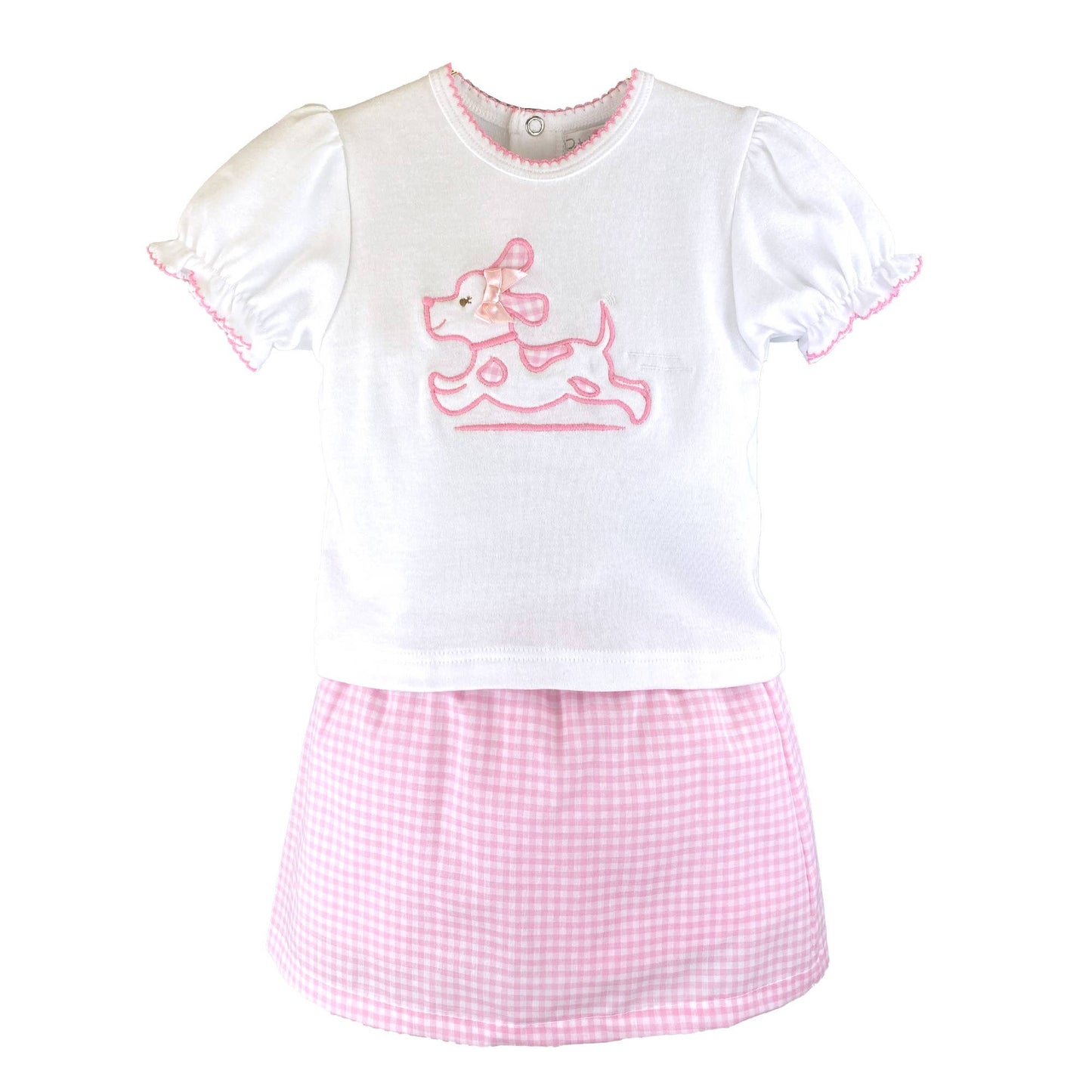 Shirt & Skort Set with Dog Applique Petit Ami & Zubels