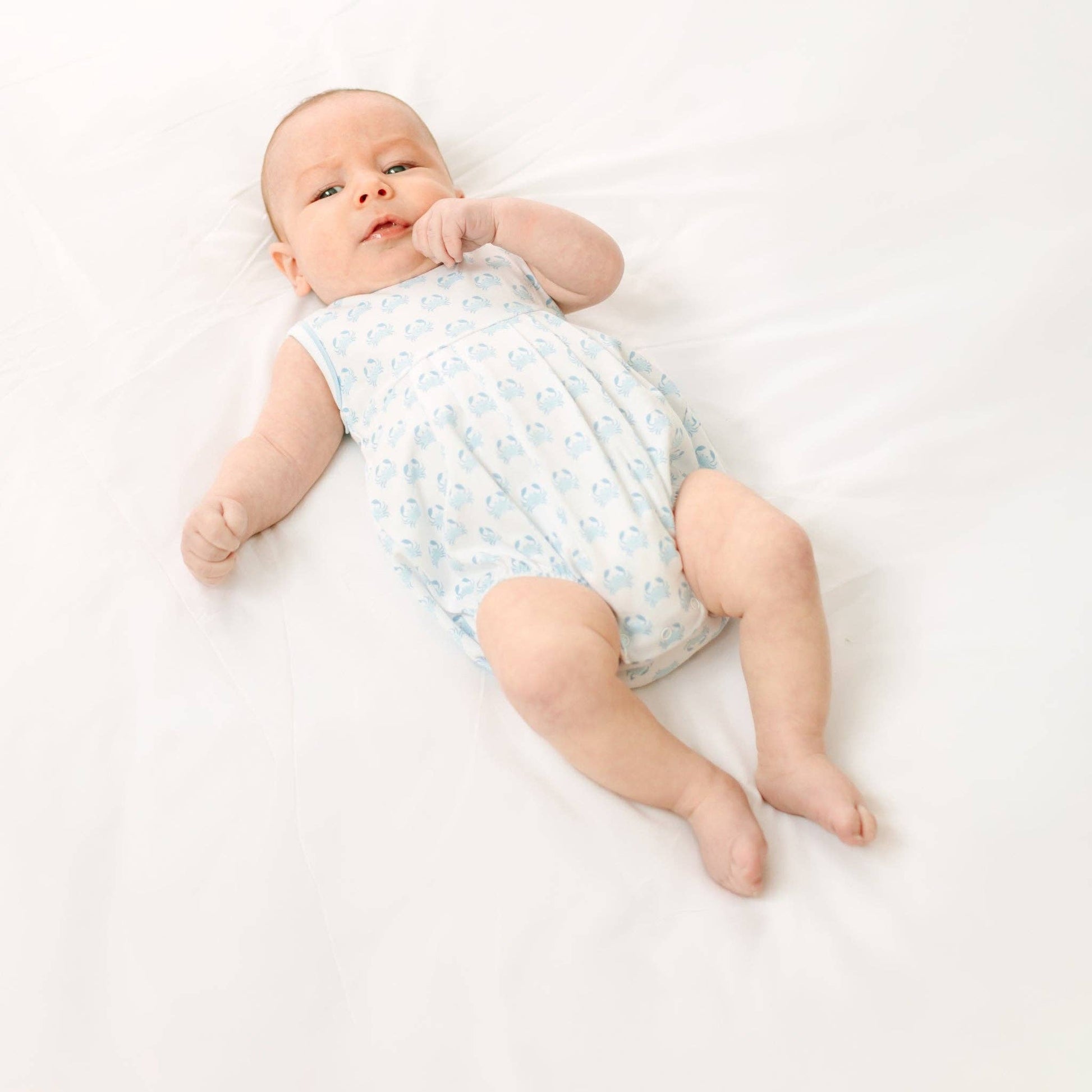 Little Crawlers Print Bubble - Light Blue Magnolia Baby
