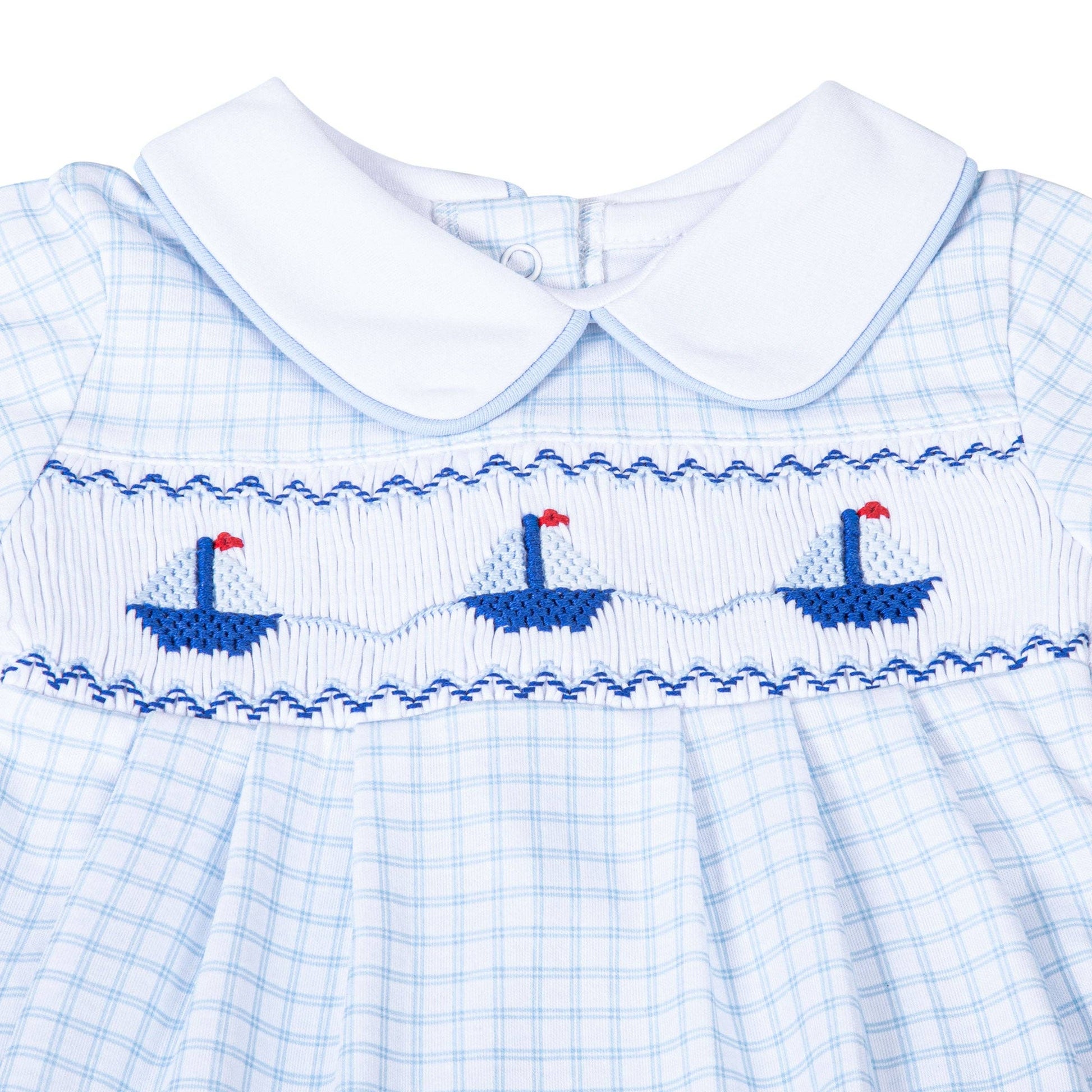 Ahoy Baby Classics Smocked Bubble - Light Blue Magnolia Baby