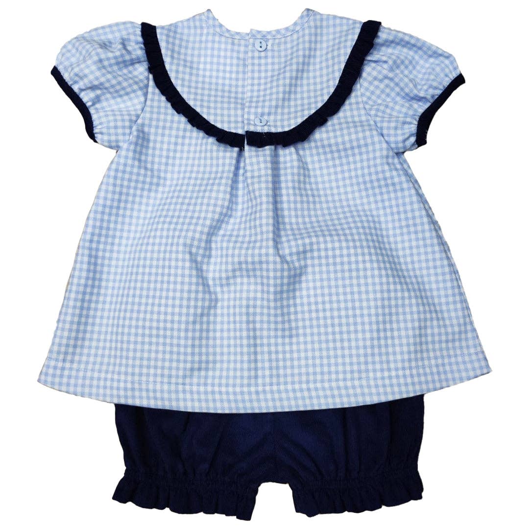 Hampton Blue Plaid Bloomers Set