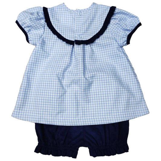 Hampton Blue Plaid Bloomers Set