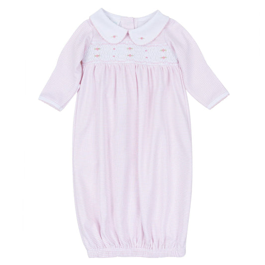 Anna Smocked Gown - Pink Magnolia Baby