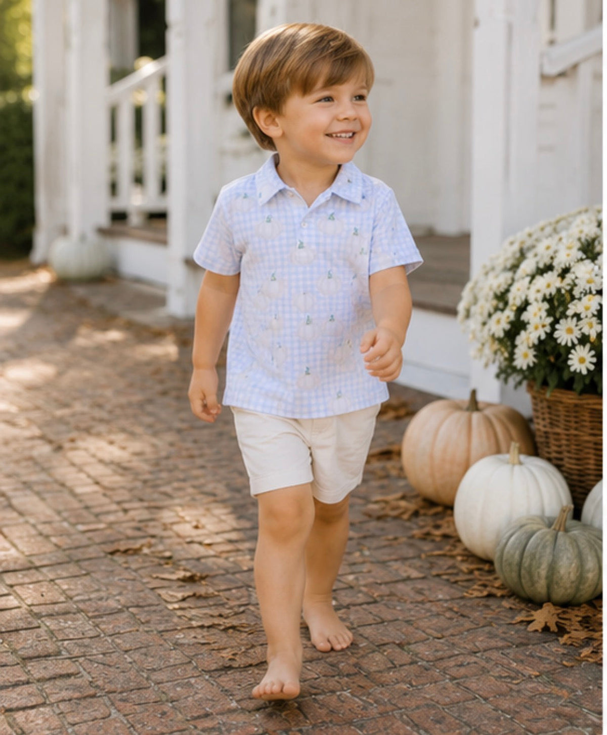 Pumpkin Patch Plaid Polo The Oaks Apparel Company